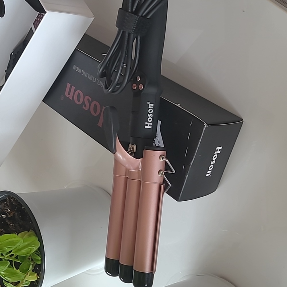 3 barrel curling iron new